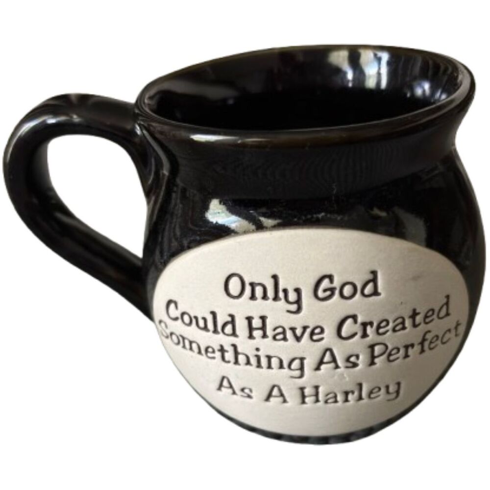 Stoneware Pottery 12 oz. Coffee Tea Mug Only God Harley Motorcycle